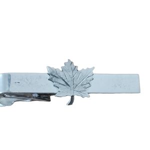 Sterling Silver Leaf Mary Jay Tie Clip